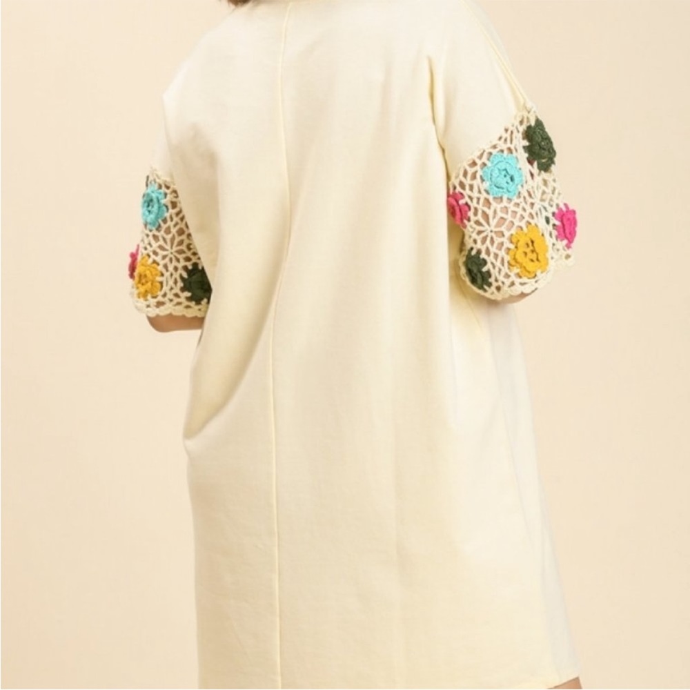 2x-Umgee Mini Dress crochet sleeves - Picture 7 of 7